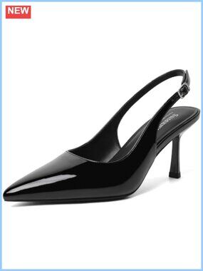 Women's Slingback Kitten Heel Pointed Toe Stiletto Pumps Dressy Office Shoes